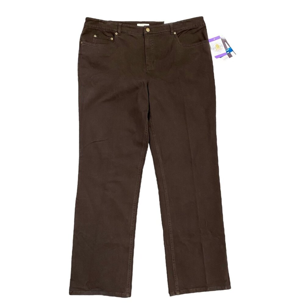 Shape Control Jeans Brown 18 Stretch Straight NWT Jones New York Normcore Casual